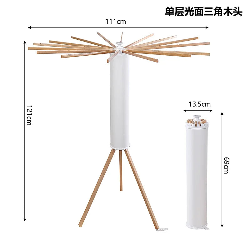 Omni Octopus Foldable Clothes Drying Rack | Space-Saving Tripod Laundry Stand (Natural Wood)