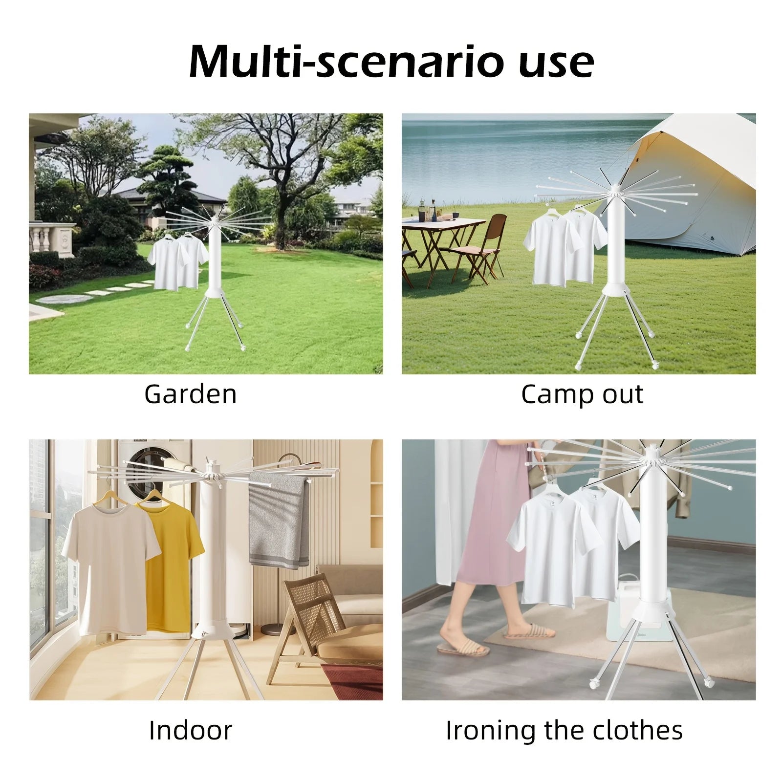 360° Rotating Octopus Clothes Drying Rack with Wheels | Space-Saving Mobile Laundry Airer