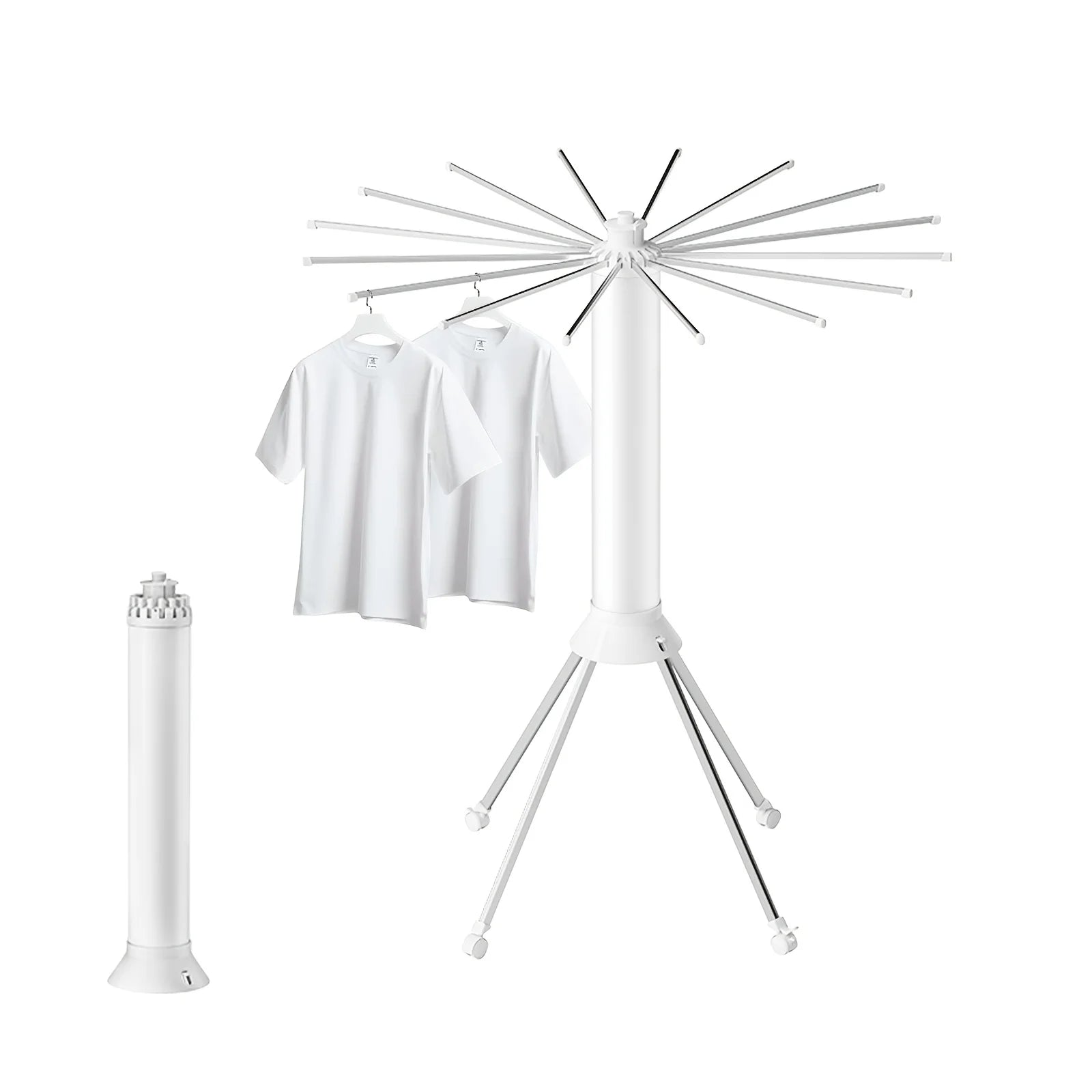 360° Rotating Octopus Clothes Drying Rack with Wheels | Space-Saving Mobile Laundry Airer